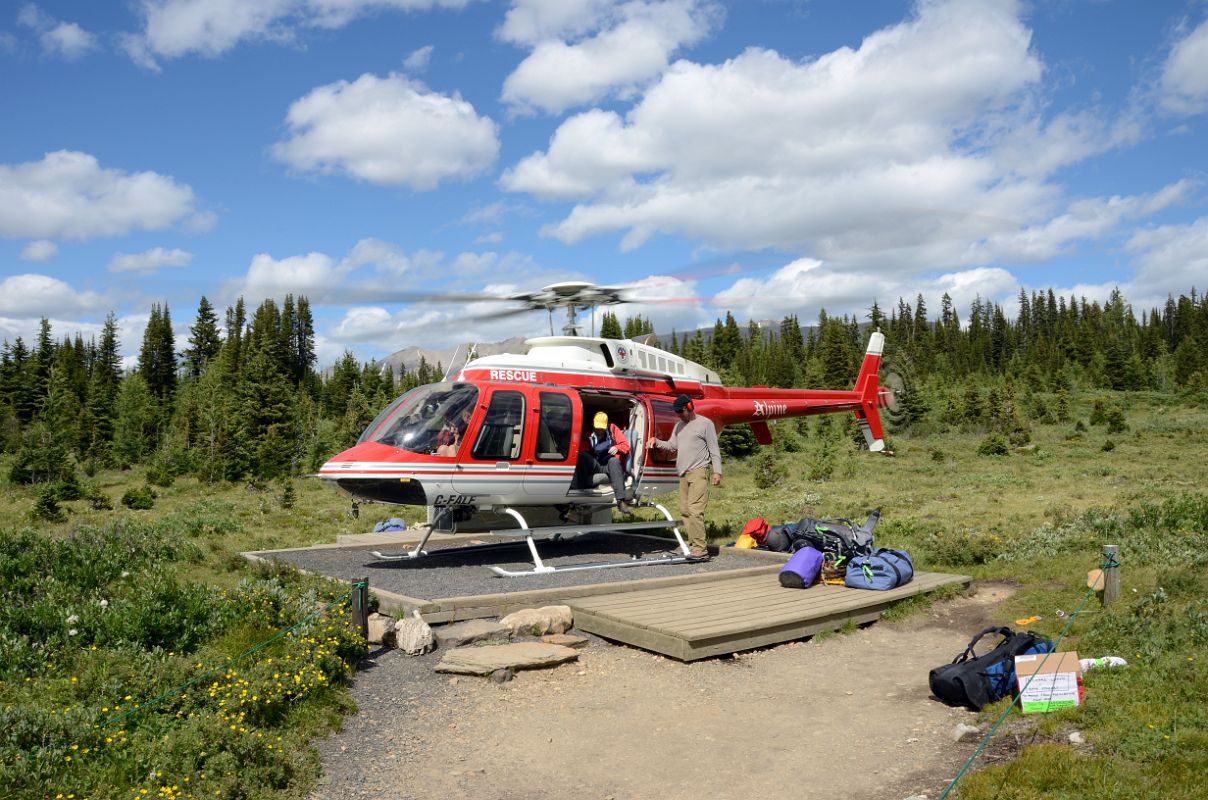 01 Helicopter At The Lake Magog Helipad